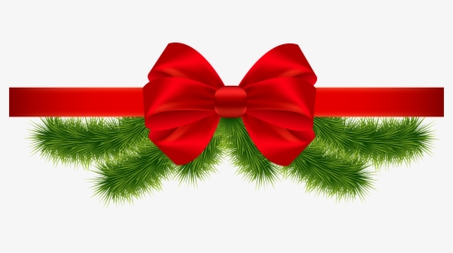 Christmas Red Ribbon Png Clipart Image - Transparent Background Christmas Ribbon Png, Png Download, Transparent PNG