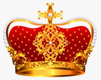 Gold And Red Crown With Pearls Png Clipart - Red Crown Png, Transparent Png, Transparent PNG