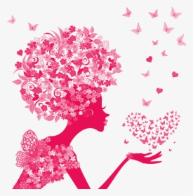 Butterfly Flower Moth Illustration Creative Fashion - Flower Hearts And Butterflies, HD Png Download, Transparent PNG