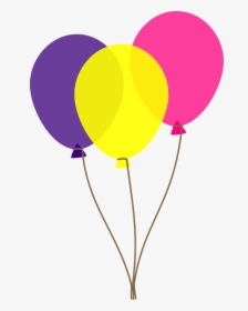 Globos, Amarillo, Púrpura, Rosa, Cumpleaños - Balloons Clipart Transparent Background, HD Png Download, Transparent PNG