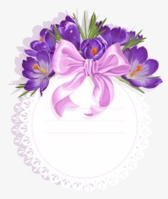 Png Scrapbook Clip - Purple Flower Frame Vector, Transparent Png, Transparent PNG