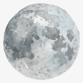 Watercolor Painting Full Moon Photography - Full Moon Watercolor Png, Transparent Png, Transparent PNG