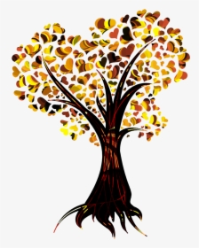 Tree Heart Autumn Leaf Color Clip Art - Hearts In Fall Colors, HD Png Download, Transparent PNG