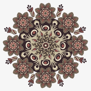 Mandala, Pattern, Round, Brown, Floral, Vintage - Pattern Brown Png, Transparent Png, Transparent PNG