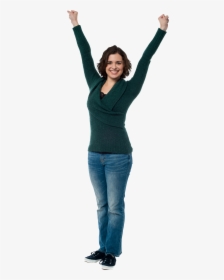 Happy Person Png Transparent Images - Woman With Raised Arms, Png Download, Transparent PNG
