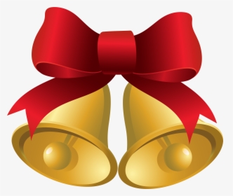 Christmas Bow Gold Bells With Red Clipart Image Gallery - Christmas Bow With Bells, HD Png Download, Transparent PNG