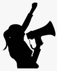 Protesting, Megaphone, Hand, Woman, Yelling, Silhouette - Icone Megafone Png, Transparent Png, Transparent PNG
