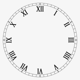 Roman Numeral Clock Face Png - Roman Numerals Clock Transparent, Png Download, Transparent PNG