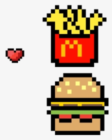 Mcdonalds Burger And Fries Clipart Transparent Png - Pixel Pac Man Png, Png Download, Transparent PNG