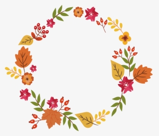 Garland Clipart Autumn - Fall Leaf Wreath Clipart, HD Png Download, Transparent PNG