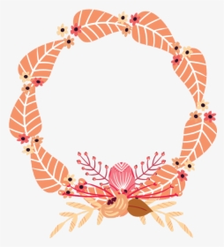 Autumn Fall Leaves Flowers Wreath Frame Border Crab - Fall Leaf Wreath Clipart, HD Png Download, Transparent PNG