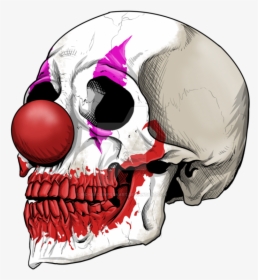 Drawing Clowns Skull - Skull Clown, HD Png Download, Transparent PNG