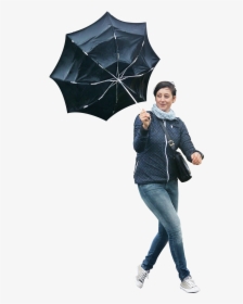 Girl Umbrella Png Transparent Image - Person In Rain Png, Png Download, Transparent PNG