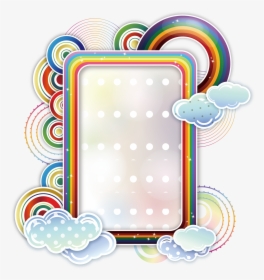 Borders And Frames Rainbow Cloud Clip Text - Rainbow Border Frame Design, HD Png Download, Transparent PNG