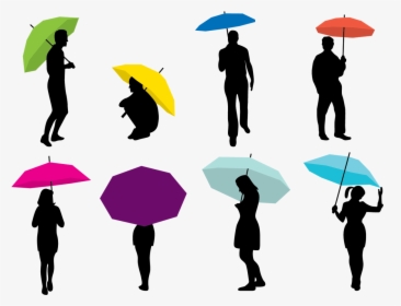 Silhouette Umbrella Woman - Siluet Payung Dan Wanita, HD Png Download, Transparent PNG