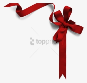 Present Bow Png - Corner Red Ribbon Png, Transparent Png, Transparent PNG