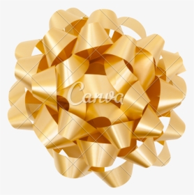 Gold Gift Bow Png - Gift Golden Ribbon Png, Transparent Png, Transparent PNG