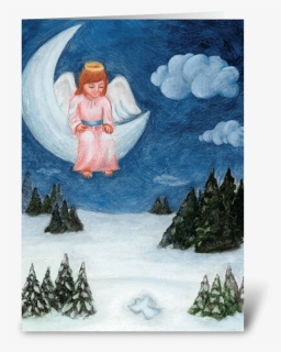 Snow Angel Greeting Card - Painting, HD Png Download, Transparent PNG