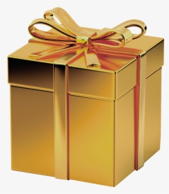 Gold Gift Box Transparent Image - Transparent Background Gold Gift Box, HD Png Download, Transparent PNG