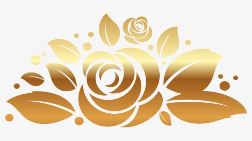 Gold Rose Decor Png Clipart Picture - Gold Vector Flower Png, Transparent Png, Transparent PNG