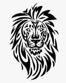 Transparent Lion Head Silhouette Png - Tribal Lion Art, Png Download, Transparent PNG