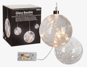 Led Christmas Baubles Glass - Led Glass Hanging Christmas Bauble, HD Png Download, Transparent PNG