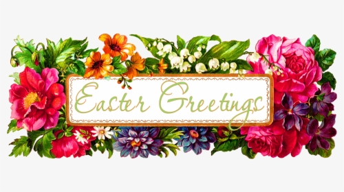 Easter Greeting Digital Wildflowers - Rectangle Floral Frame Png, Transparent Png, Transparent PNG