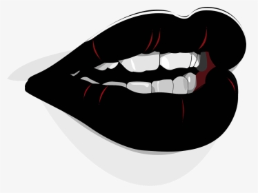 Mouth, Lips, Lipstick, Black, Beauty, Girl, Fashion - Big Red Lips Cartoon, HD Png Download, Transparent PNG