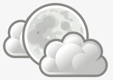 Transparent Night Clouds Png - Cartoon Moon And Clouds, Png Download, Transparent PNG