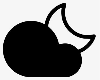 Night Cloud Cloudy Moon - Cloudy Moon Icon, HD Png Download, Transparent PNG