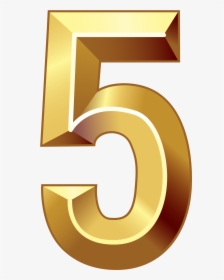 Gold Number Five Png Clipart Image - Numbers 0 Gold Png, Transparent Png, Transparent PNG