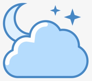 Transparent Partly Cloudy Clipart - Partly Cloudy Night Icon, HD Png Download, Transparent PNG