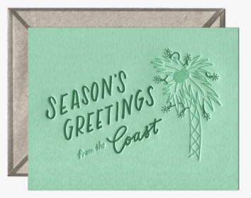 Coastal Season S Greetings Letterpress Greeting Card - Christmas Card, HD Png Download, Transparent PNG