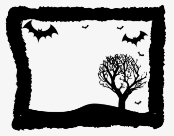 Halloween Clipart Border Landscape - Black Halloween Frame Png, Transparent Png, Transparent PNG