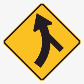 Mr Wdi 8l Curved Major Road Ahead Skewed Minor Side - Curve Road Sign Png, Transparent Png, Transparent PNG