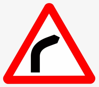 Transparent Curved Road Png - Bend To Right Road Sign, Png Download, Transparent PNG