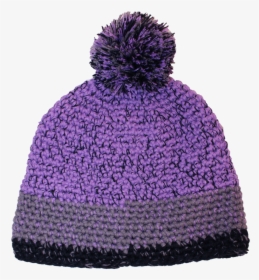 Pom Pom Knit Hat In Purple - Knit Cap, HD Png Download, Transparent PNG