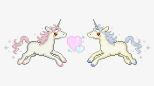 #cute #unicorn #png #love #tumblr - Blue Pixel Unicorn, Transparent Png, Transparent PNG