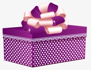 Purple Dotted Gift Box Png Clipart - Purple Gift Box Clipart Png, Transparent Png, Transparent PNG