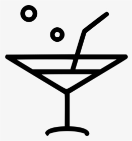 Martini Glass Cocktail Sraw - Alcoholic Drink, HD Png Download, Transparent PNG