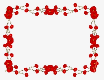 Red Roses Border Png - Red Floral Border Design, Transparent Png, Transparent PNG