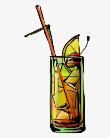 Tequila Sunrise Cocktail Clip Arts - Dibujo Cocteles, HD Png Download, Transparent PNG