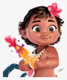 Moana Baby Great Free Silhouette Coloring Pages Transparent - Baby Moana Hei Hei, HD Png Download, Transparent PNG