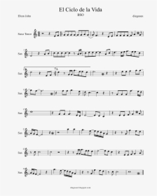 Partitura De El Ciclo De La Vida Para Saxofón Tenor - Adagio De Albinoni Partitura, HD Png Download, Transparent PNG