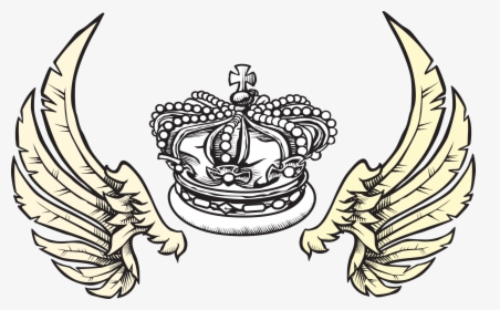 Crown And Wings Clip Arts - Danish Zehen Tattoo Png, Transparent Png, Transparent PNG