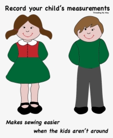 Record Measurements For Your Child On This Handy Template - Boy And Girl Clipart, HD Png Download, Transparent PNG