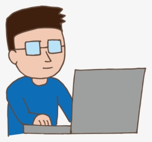 Young Man Using Laptop - Laptop With Person Animated, HD Png Download, Transparent PNG