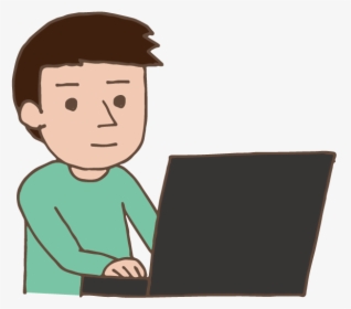 Young Man Using Laptop - Person Using Laptop Clipart, HD Png Download, Transparent PNG