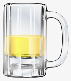 Mug Of Beer Clip Arts - Beer Mug Half Full, HD Png Download, Transparent PNG