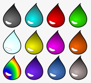 Different Color Water Drops Clipart , Png Download - Different Colored Water Droplets, Transparent Png, Transparent PNG